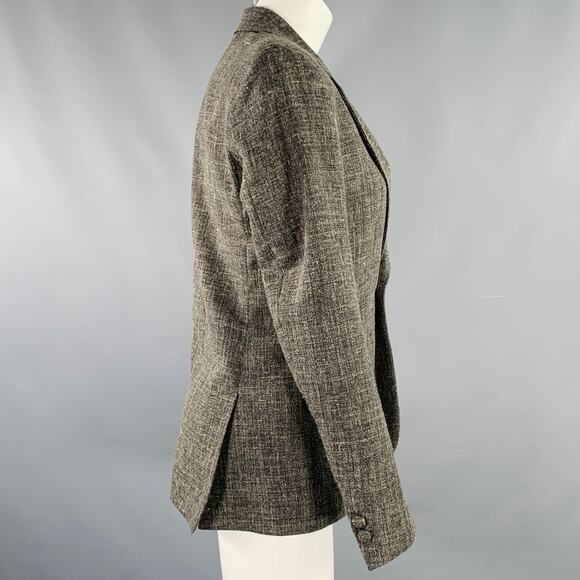 BILLY REID Size 4 Grey Wool Blend Tweed Notch Lapel Jacket Blazer - Picture 2 of 7